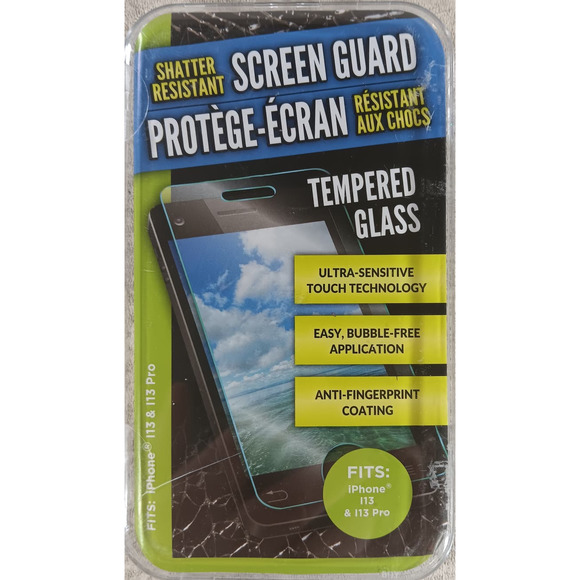 Shatter Resistant Screen Guard Tempered Glass Fits iPhone i13 & i13Pro NEW - Picture 1 of 3